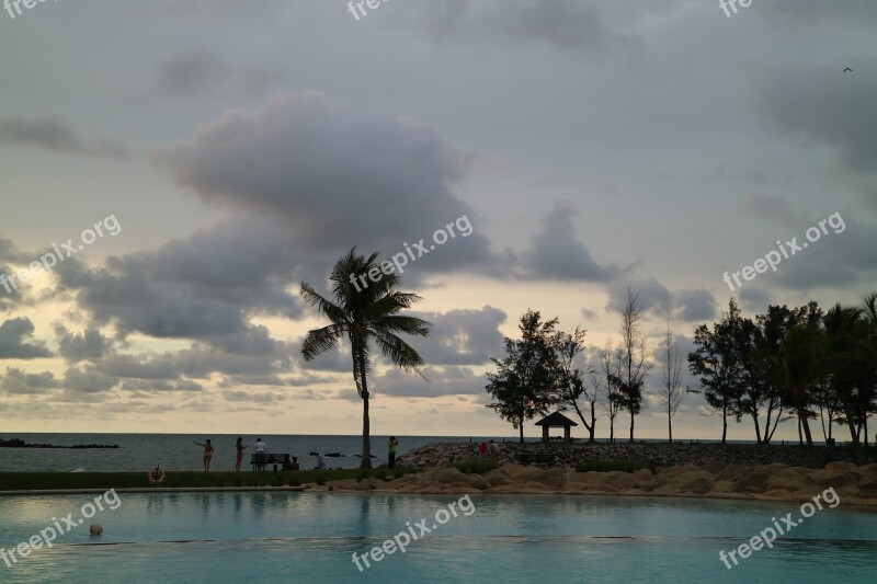 Coconut Resort Sunset Sabah Malaysia