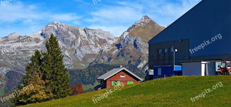 Landscape Autumn Switzerland Toggenburg Mountains