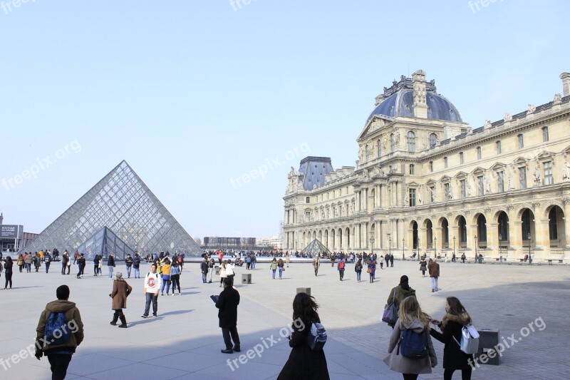 Louvre France Museum Facade Pyramid