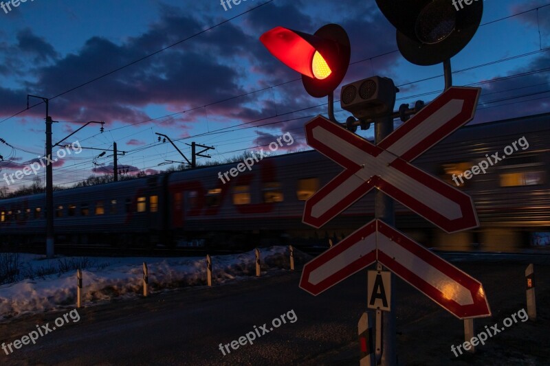 Railway Railway Crossing Traffic Road Closed