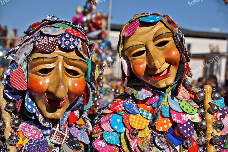 Carnival Parade Fasnet Swabian Alemannic Wooden Mask Carved