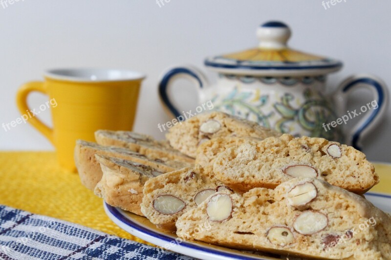 Cantucci Sweets Italian Cuisine Cakes Biscuits