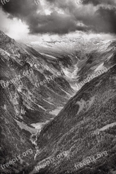 Alps Austrian Blackandwhite Mountain Nature