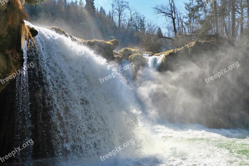 Nature Landscape Water Waterfall Roaring Waterfall Waterfall Of The River Traun