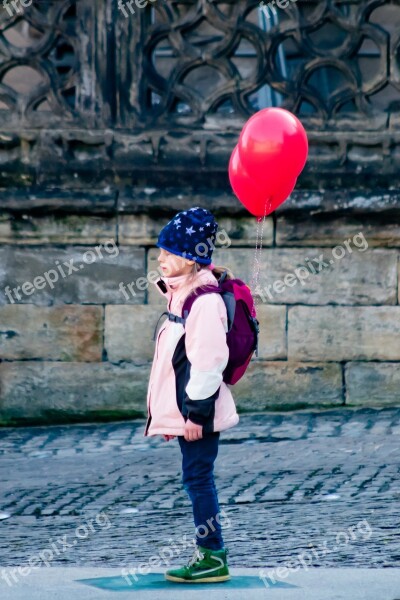 Balloons Girl Freedom Wish Thinking