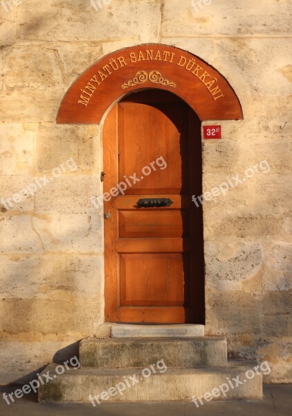 Door Little Temple Stairs On