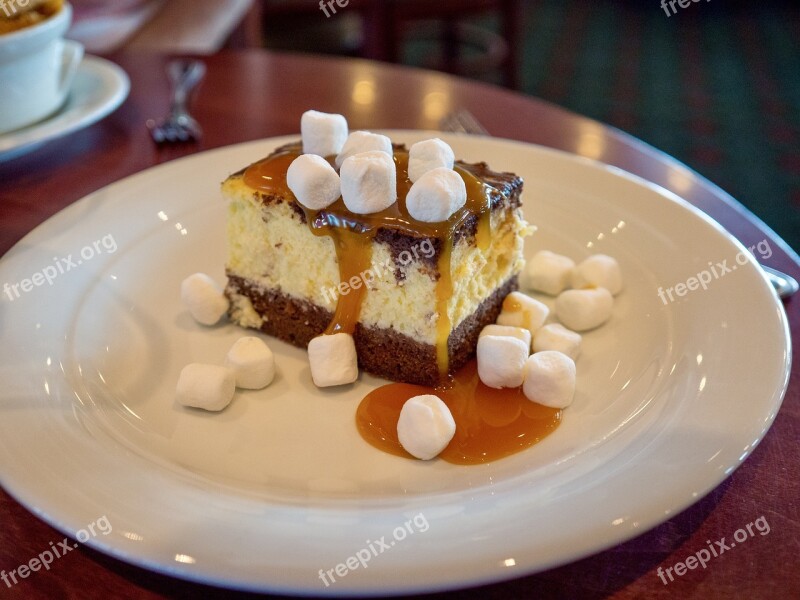 Cheesecake Caramel Marshmallow Dessert Food