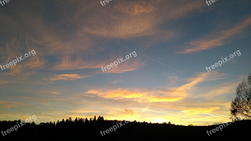 Sky Sunset Clouds Evening Dusk