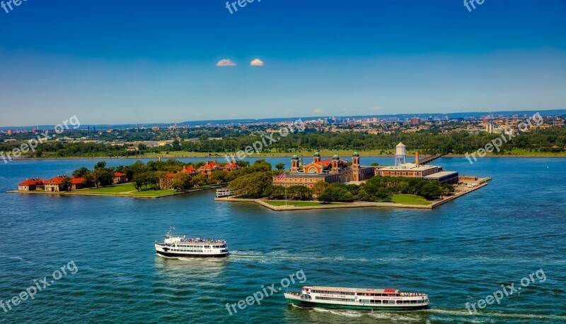 Ellis Island America New York New Jersey Hdr