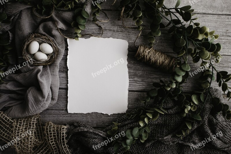 Flat Lay Template Wooden Background Table