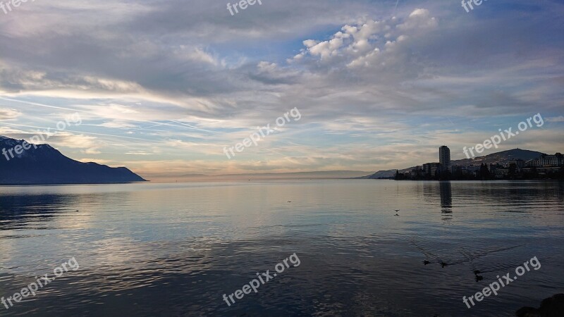 Montreux Geneva Lake Switzerland Sailboat