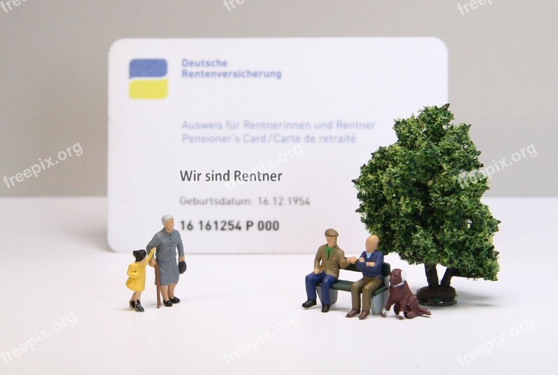 Pensioners Id Miniature Figures Retirement Pension Reform