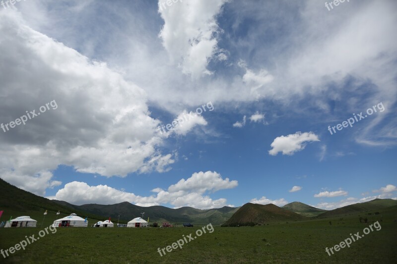 Sky Yurt Mongolian Cloud Grassland