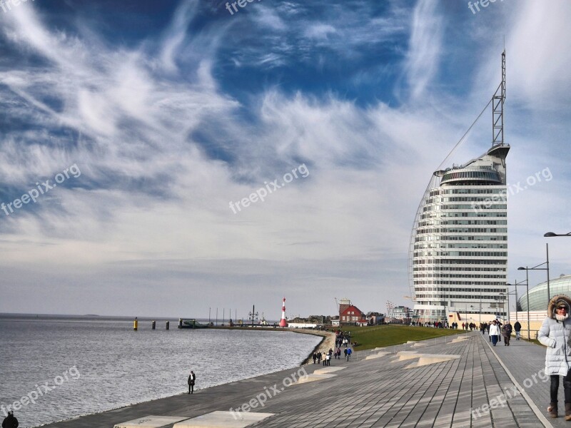 North Sea Hdr Sky Clouds Elbe Philharmonic Hall