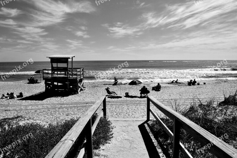 Boardwalk Ocean Beach Sea Water