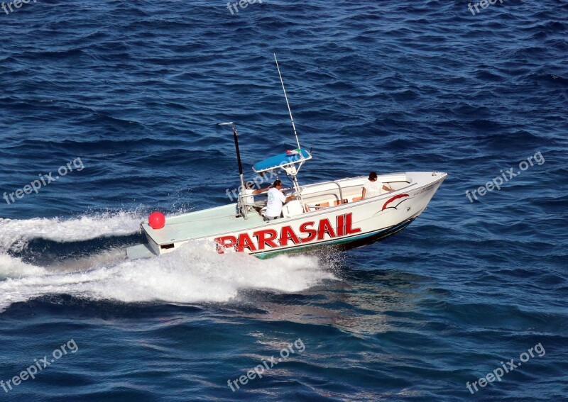 Boat Parasailing Sea Water Free Photos