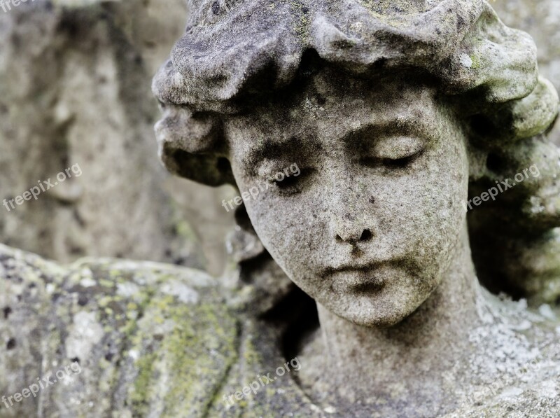 Angel Stone Statue Weeping Cemetery