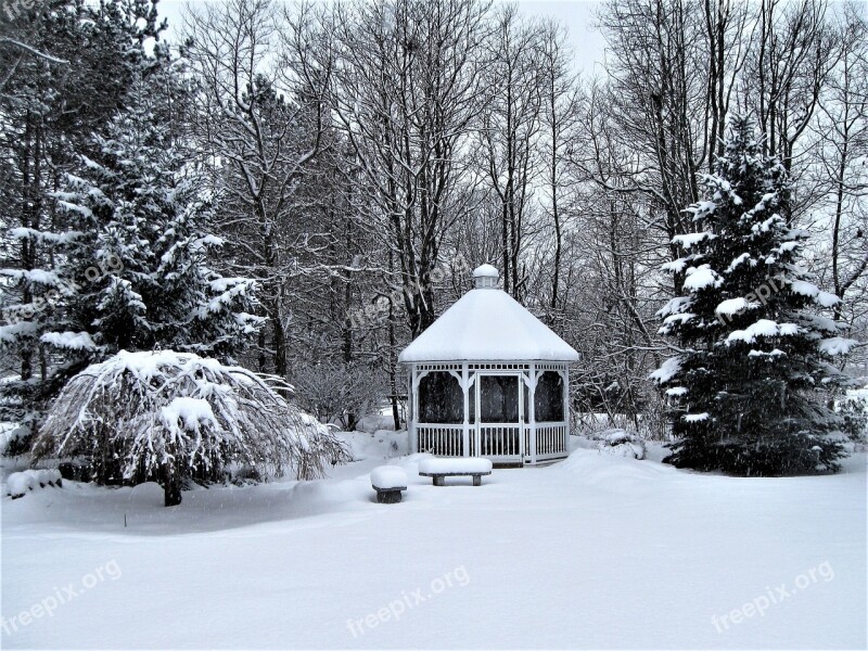 Cupola Winter Snow Covered Landscape Architecture