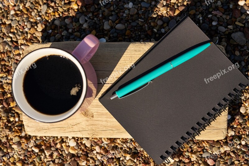 Coffee Pen Notebook Book Black