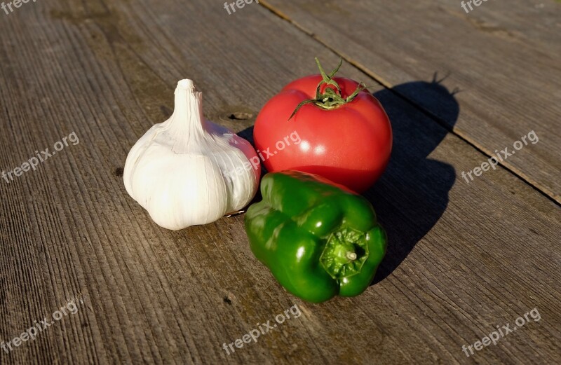 Three Colure Vegetables Cooking Tomato Onion