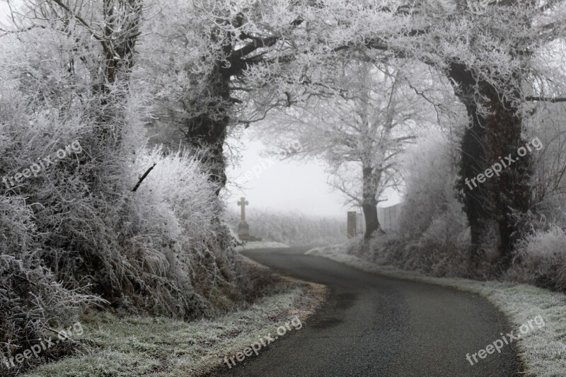 Winter Road Gel Cold Landscape