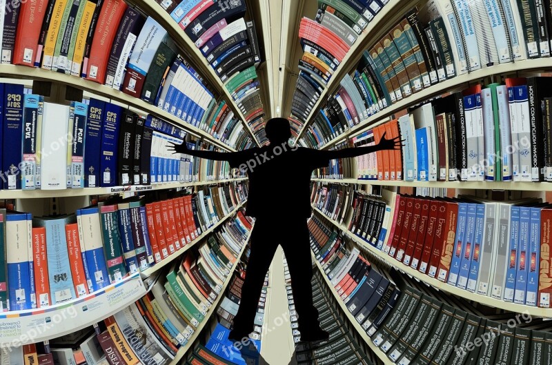 Library Books Knowledge Information Bookshelves