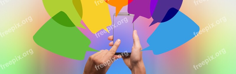 Balloons Smartphone Hand Dialogue Talk