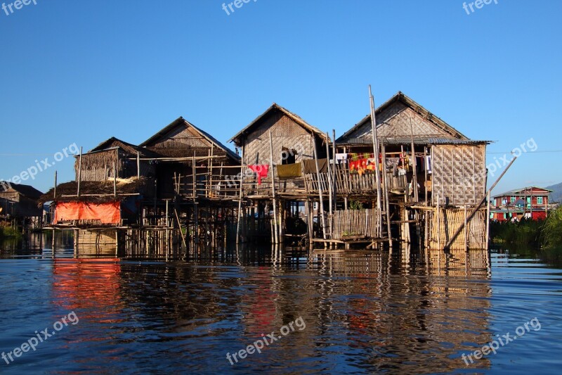 Burma Myanmar Burmese Floating Village Asia