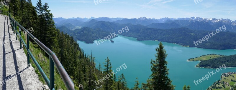 Walchensee Lake Water Alpine Blue