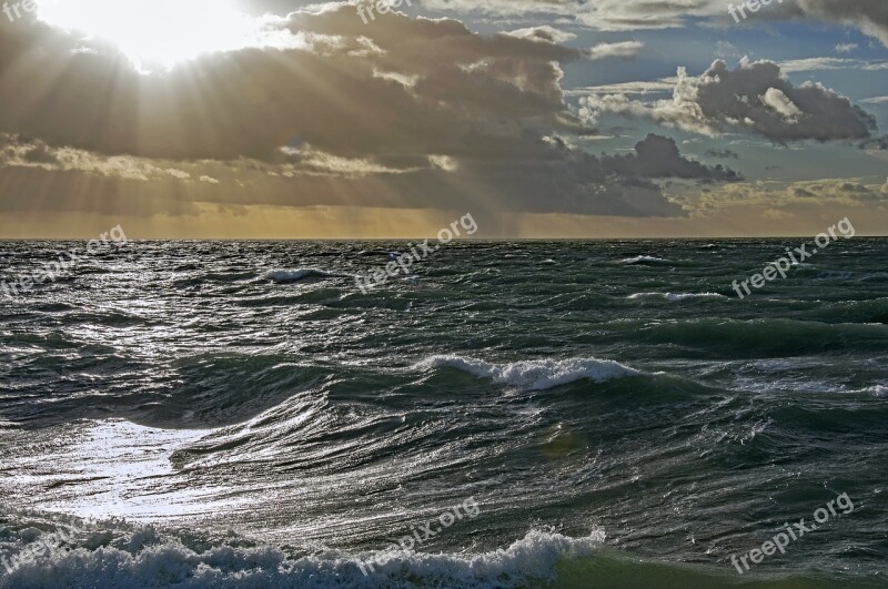 Mood Sea Swell Baltic Sea Nature