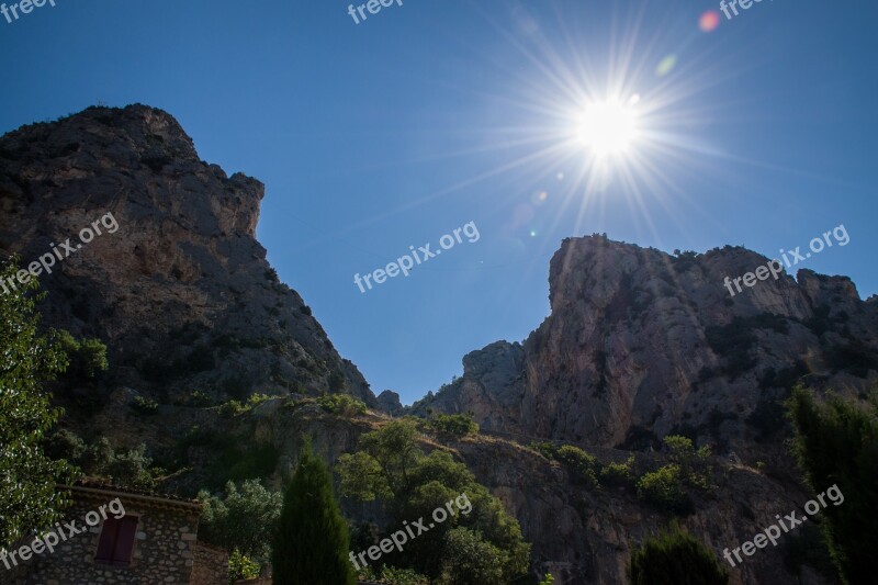 Morning Sunrise Sunshine Sun Rays Mountain