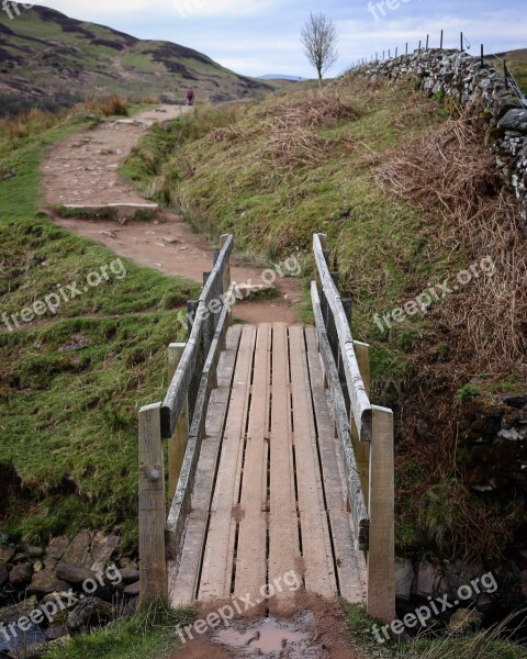 Bridge Sky Grass Landscape Nature