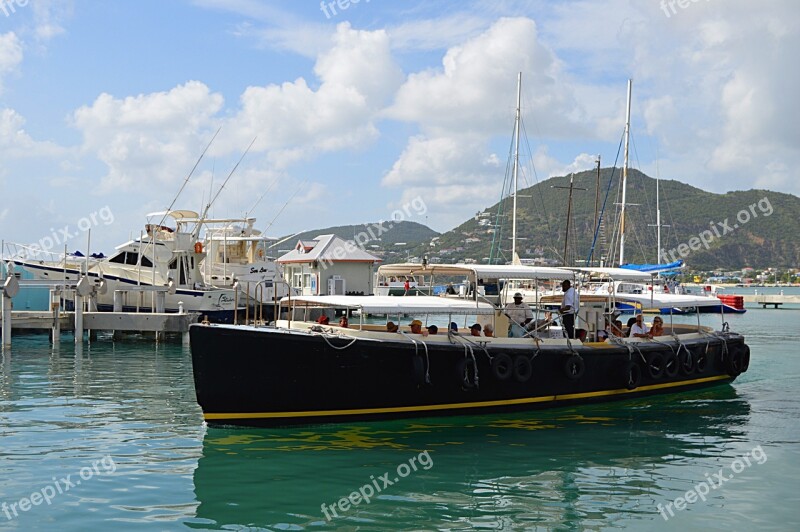 Stmartin Caribbean Cruise Water Taxi Free Photos