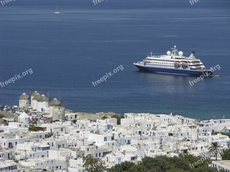 Ship Cruise Yacht Mykonos Greece