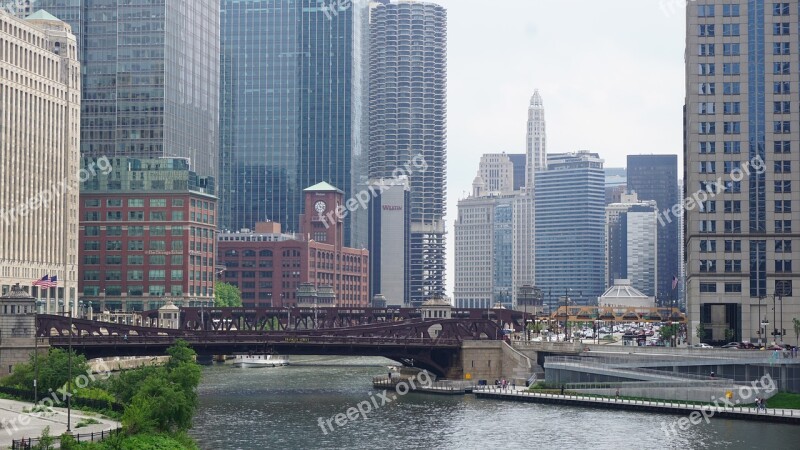 Chicago Architecture Chicago River Downtown Cityscape