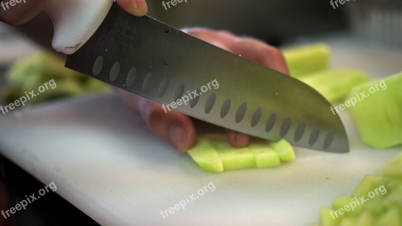 Knife Cut Slice Kitchen Vegetables