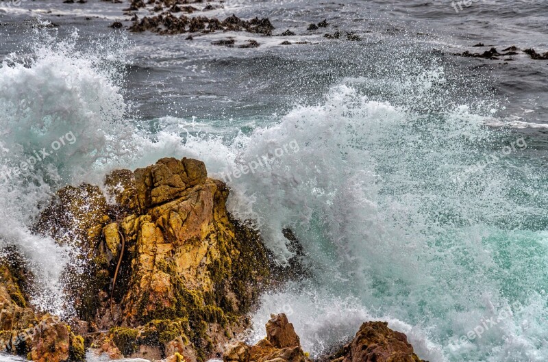 Ocean Sea Waves Crashing Splash