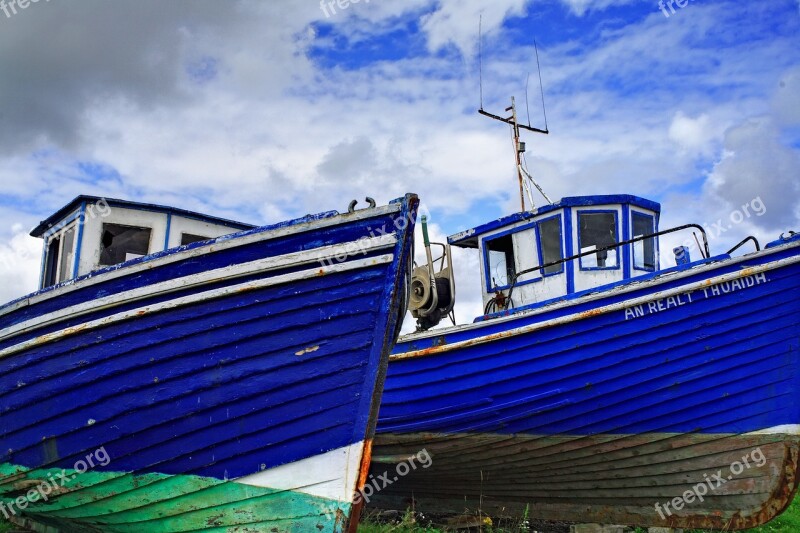 Boat Blue Timber Paint Sky