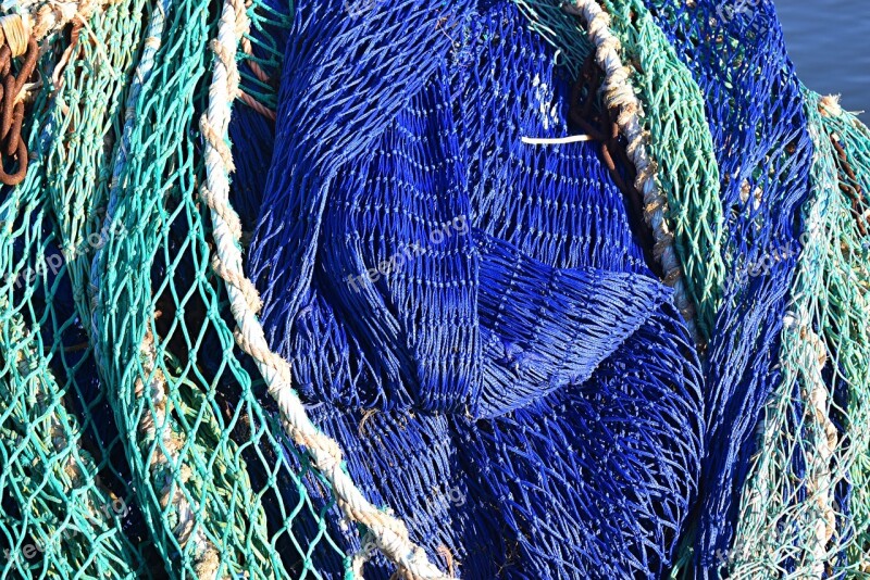 Texture Net Fishing Harbour Blue