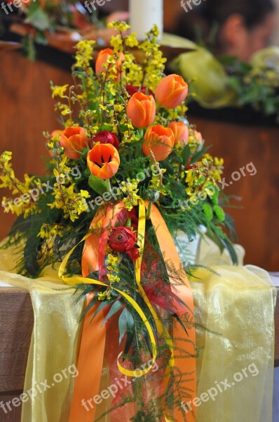 Flowers Floral Arrangement Church Confirmation Free Photos