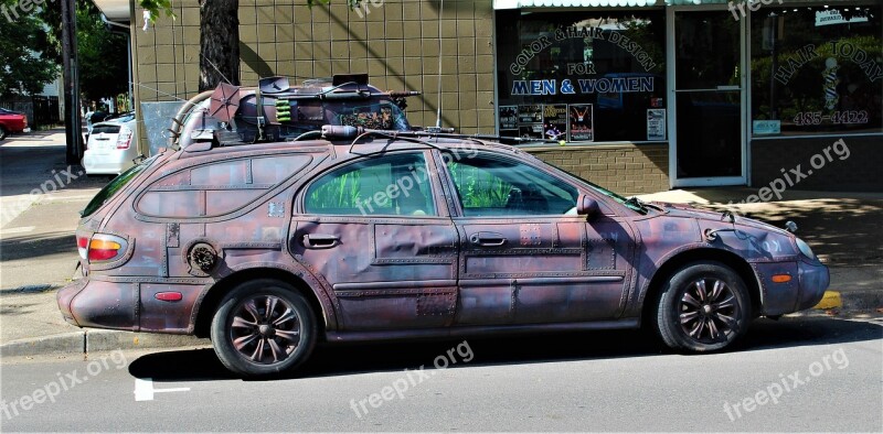 Auto Vehicle Futuristic Dystopia Armored