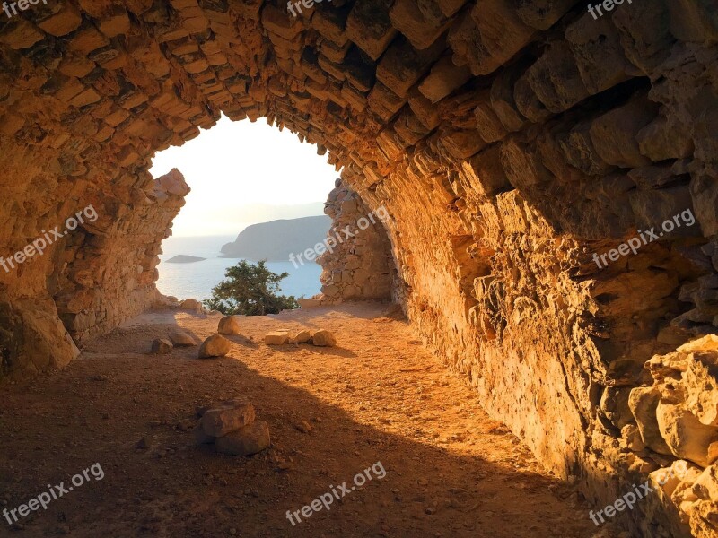 Rhodes The Monolithos Fortress Sunset Rhodes Island