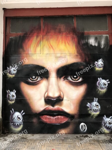 Portrait Human Graffiti Art Wall