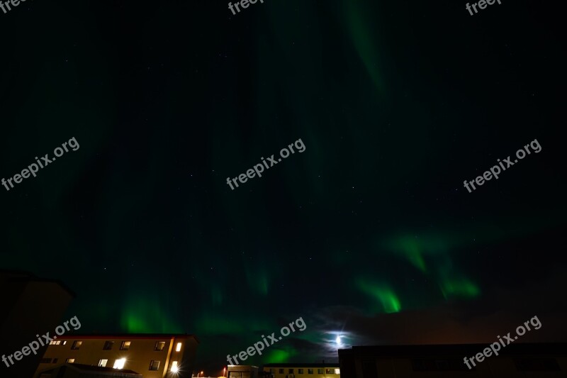 Aurora Northern Lights Light Phenomenon Shining Green