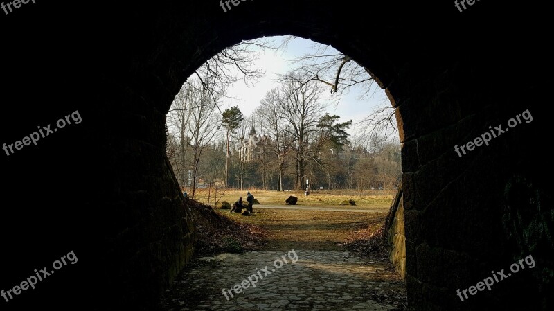 Nature Darkness Light Panorama Tunnel