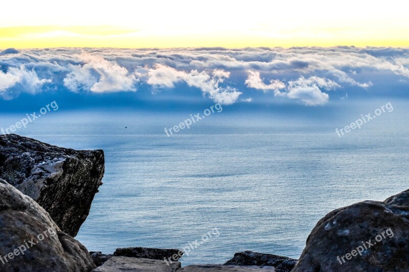 Aerial Table Mountain South Africa Water Nature