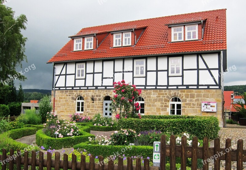 German Tudor Red Roof Stone Architecture