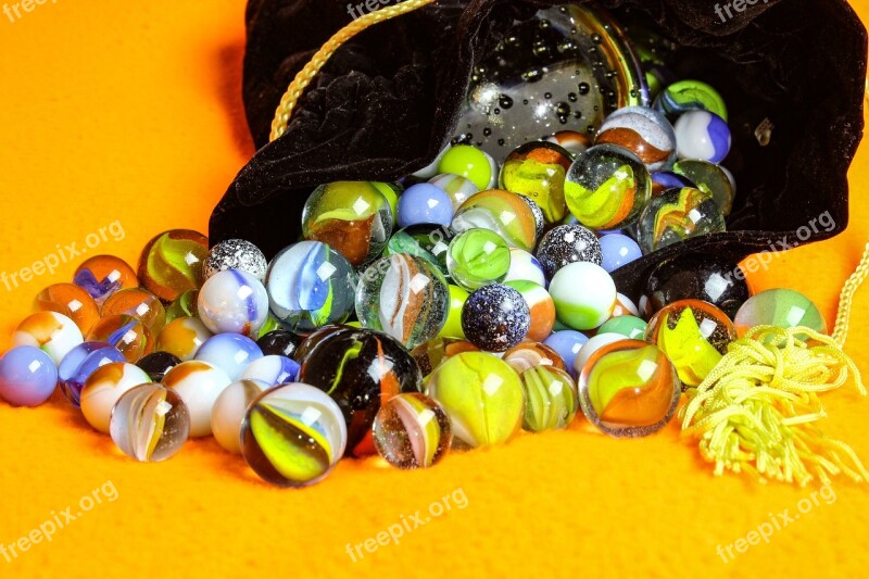 Marbles Desktop Bag Of Marbles Colors Multicolor