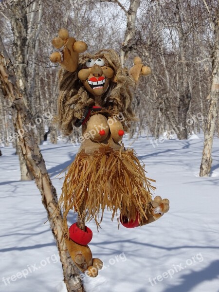 Baby Doll Papuan Native Wooden Toy Girl