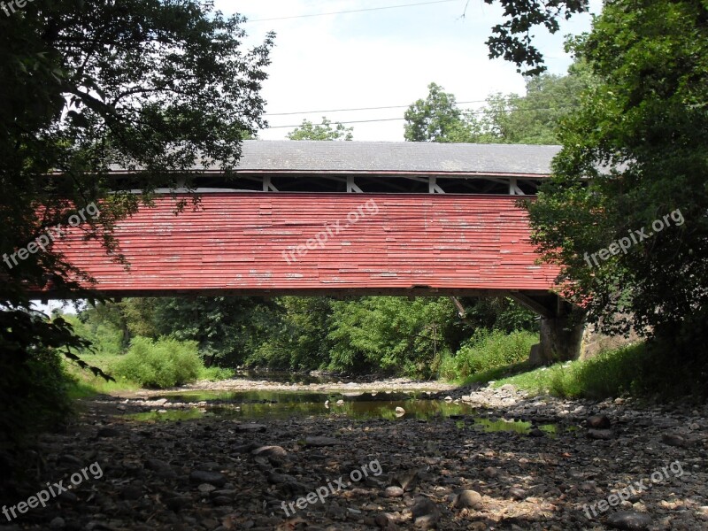 Wood Outdoors Wooden Covered Bridge Bridge